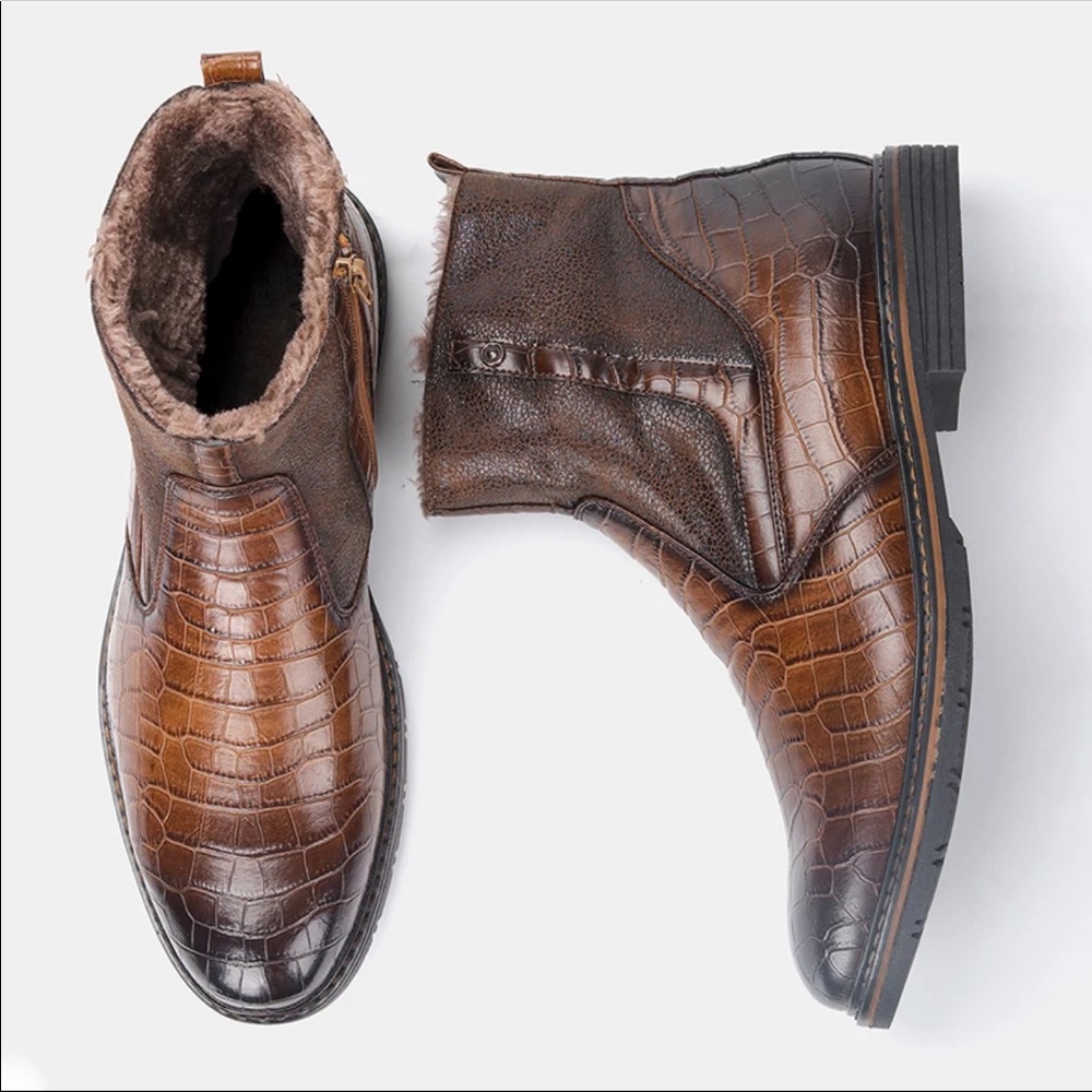Crocodile Leather shearling Boots
